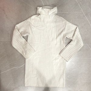 NWT Abercrombie & Fitch Long Sleeve Turtleneck Sweater Dress in Cream Mini Dress